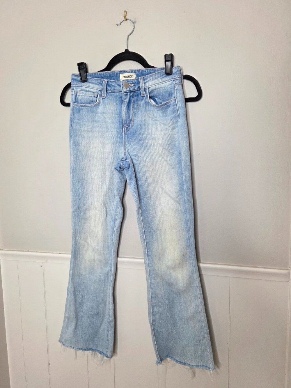 L'AGENCE Lightwash Kendra Flare Crop Jeans